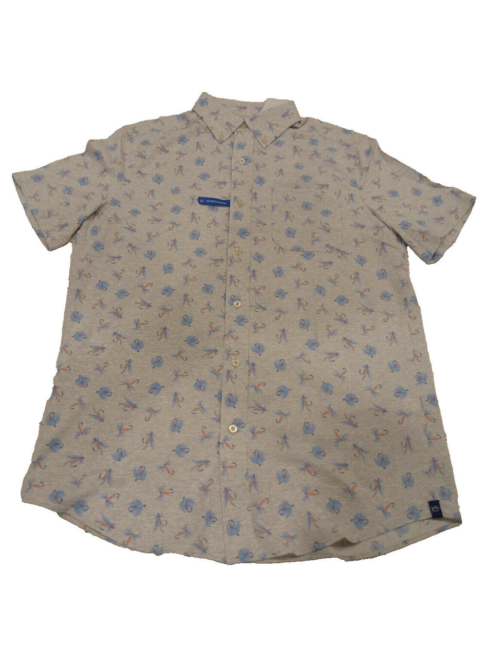 Southern Tide Intercoastal Shirt Mens Small Gray Fishing Lure Button Down S